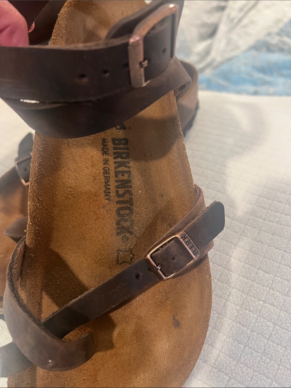 Birkenstock Dark Brown Leather ankle strap Birko gladiator size 39
